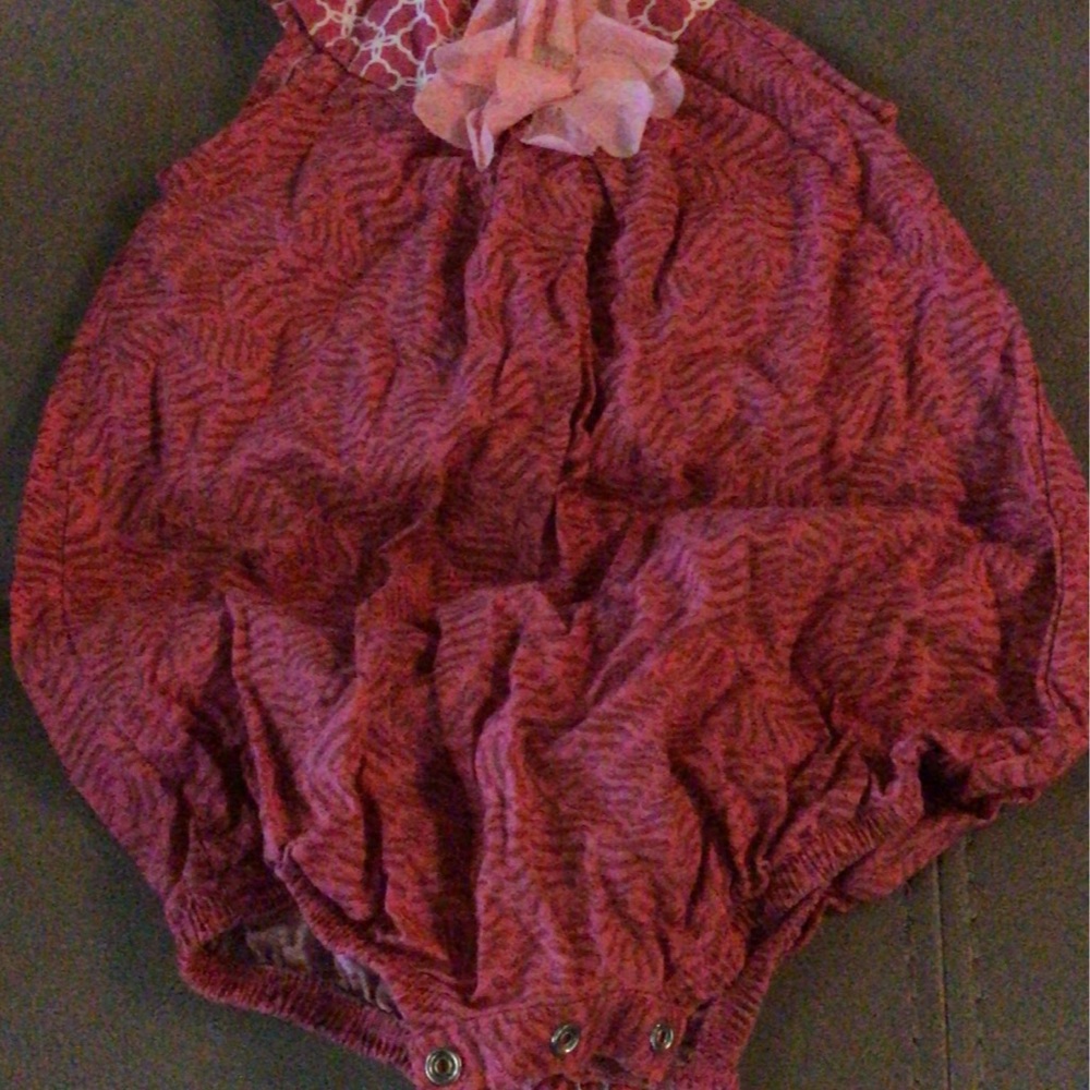 Ricrac and Ruffle size 18 mo bubble romper